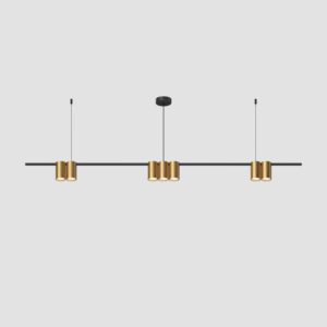 DK4063-BK+SG Подвесной светильник ORBIT, IP20, 7xGU10 LED до 15 Вт, черный + сатинированное золото, алюминий
